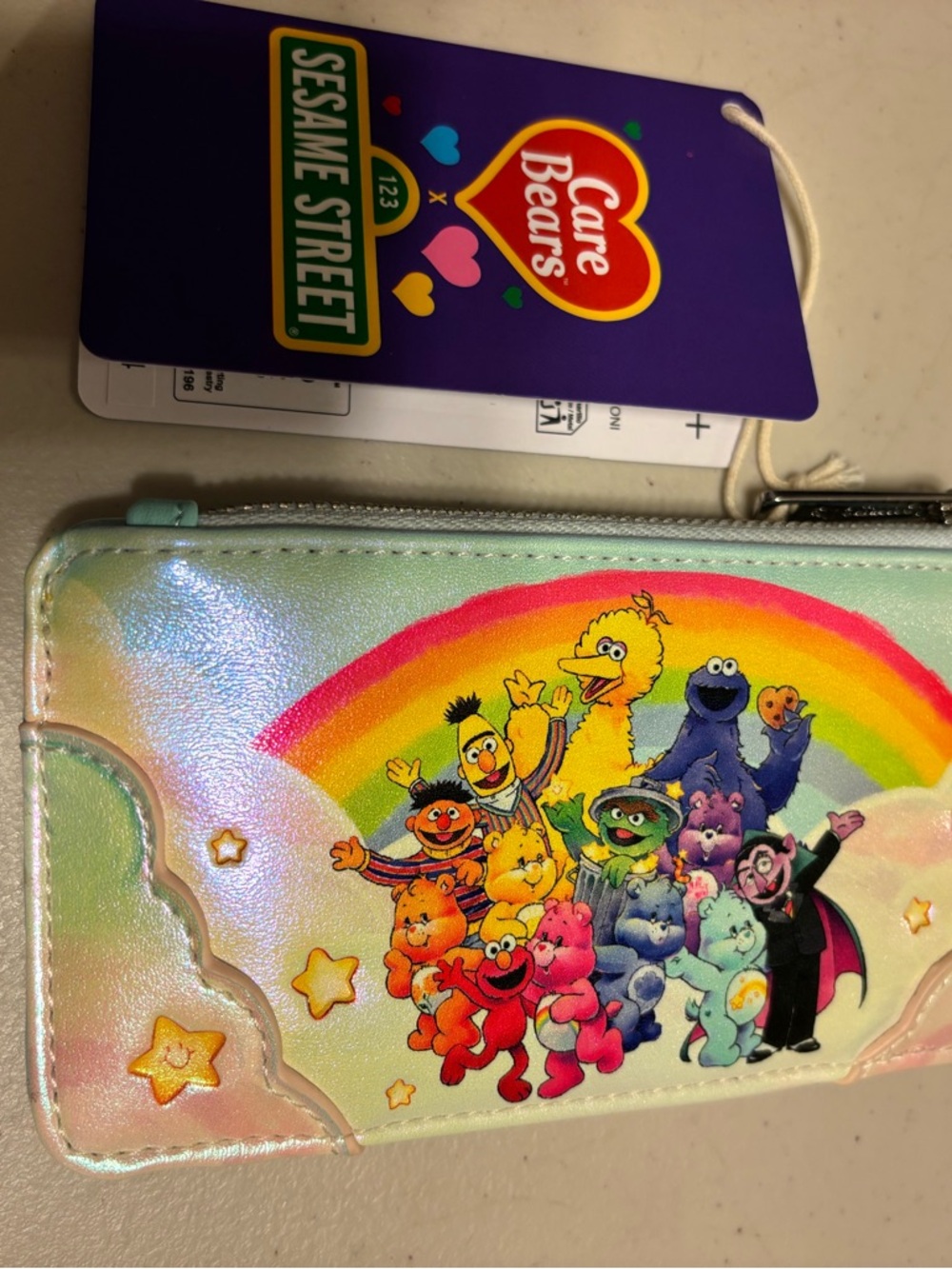 Care Bears x Sesame Street Rainbow Zip Wallet - Pastel Multicolor